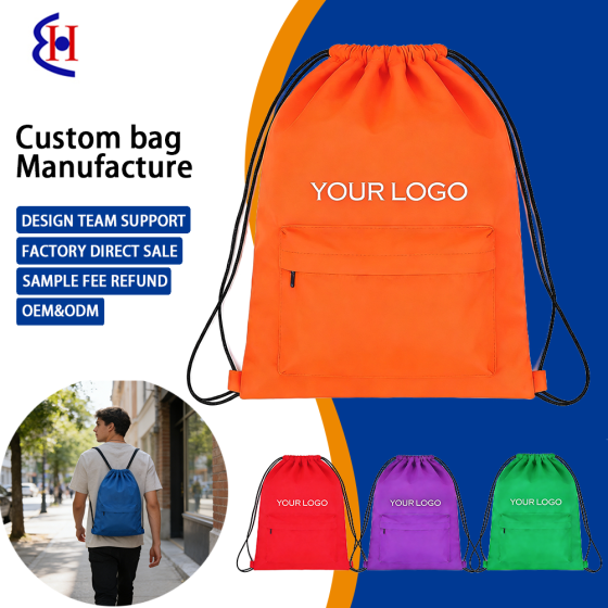 Waterproof RPET Drawstring Bag – Lightweight Polyester Sports & Travel Backpack