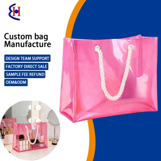 Holographic PVC Shopping Tote Bag Fashion Iridescent Shoulder Handbag for Daily & Outdoor