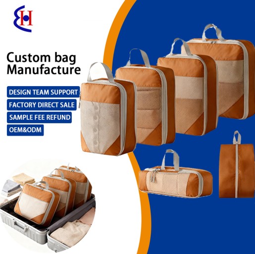 Eco-friendly Polyester Travel Storage Bag Lightweight Portable Organizer Pouch for Travel Daily Use