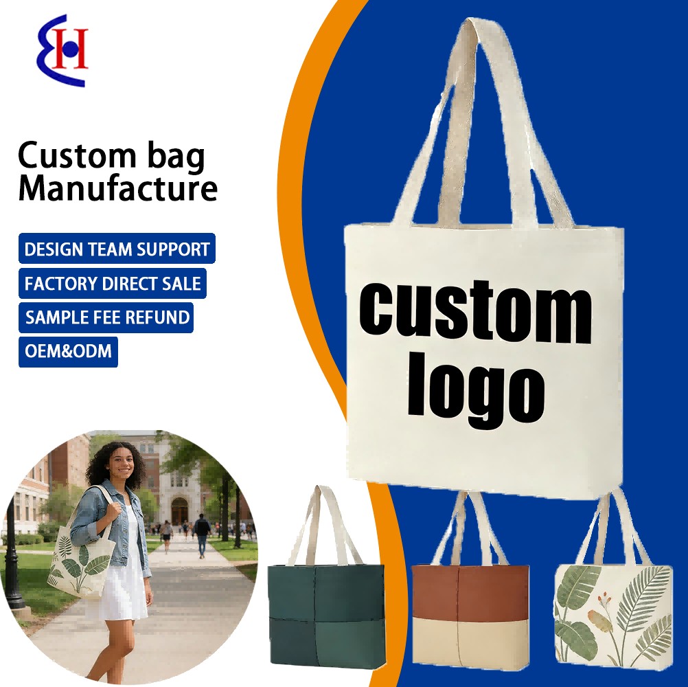 Versatile Folding Canvas Tote Bag Long Strap Reusable Lightweight Shoulder Bag for Daily Travel Shopping