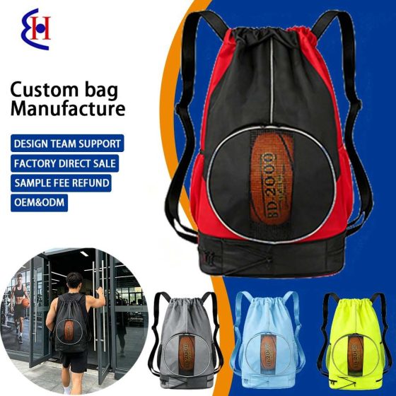 Waterproof Nylon Drawstring Backpack Lightweight Slim Sports Gym Sack for Travel Outdoor Daily