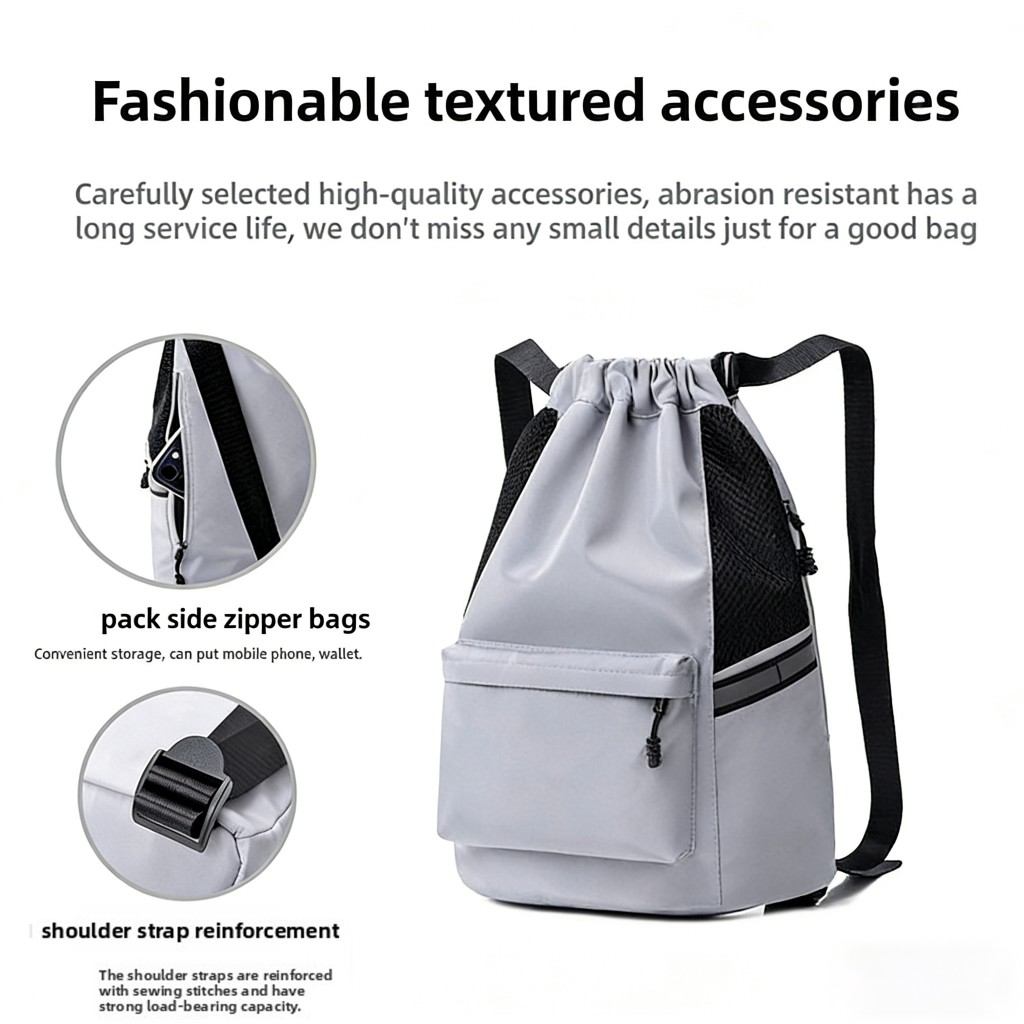 Reflective safety strip backpack with high visibility silver strips for night safety and outdoor sports