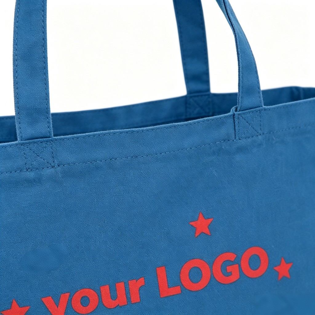 Canvas shopping bag side view large capacity foldable cotton bag