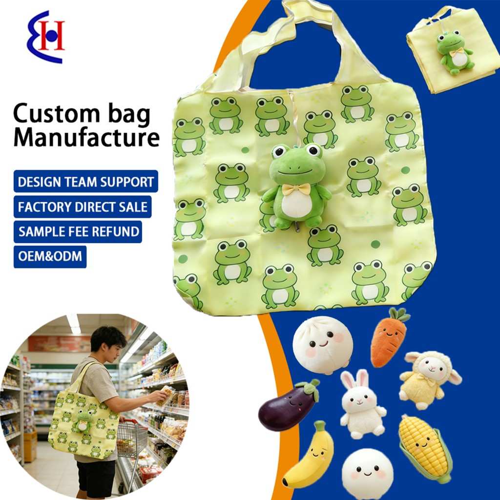 Cute Plush Doll Reusable Shopping Bag