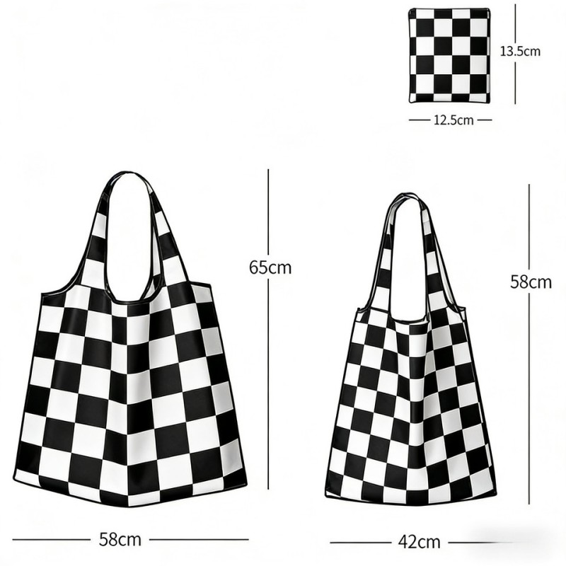 RPET polyester tote bag eco friendly large capacity front view