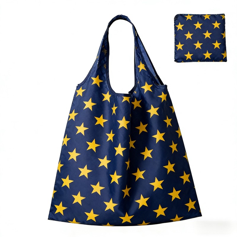 Eco friendly RPET polyester tote bag soft shoulder handle detail