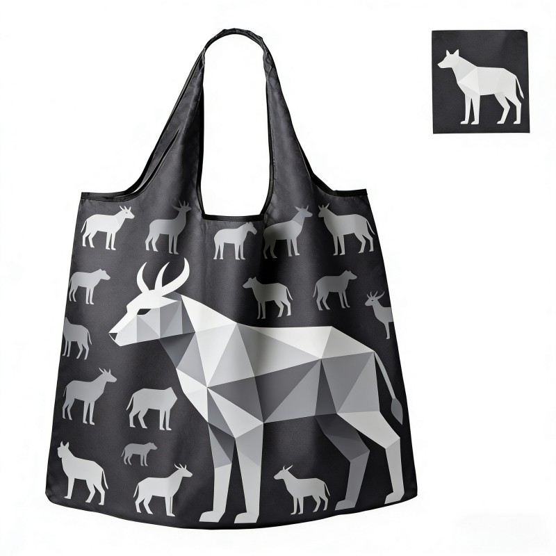 Large capacity RPET polyester tote bag holding groceries and essentials