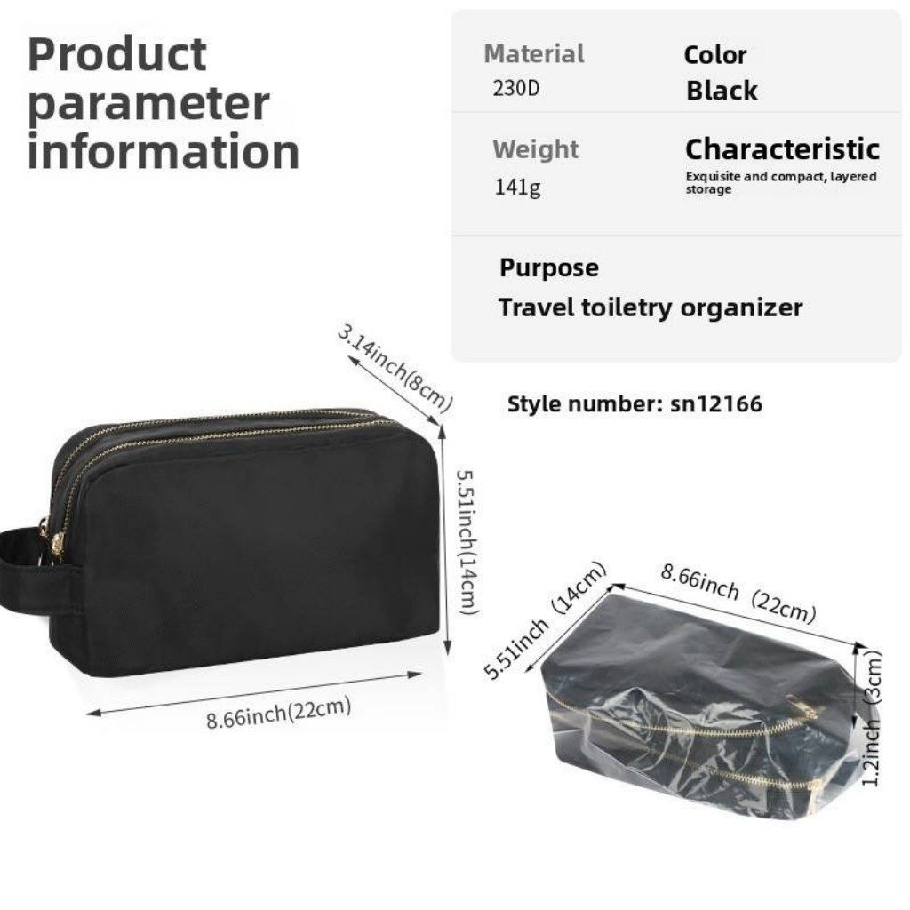Wholesale nylon makeup bag with logo embroidery for beauty brands