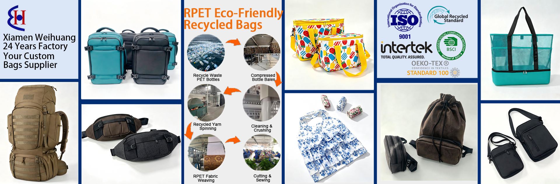 RPET Eco-Friendly Recycled Bags Product Showcase