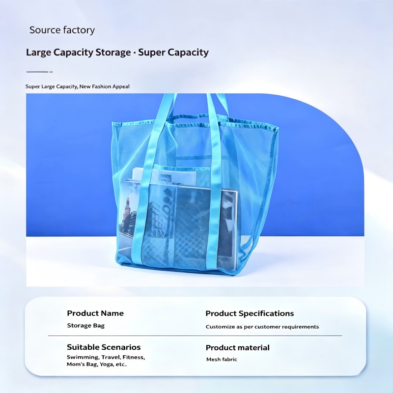 Custom logo mesh hollow tote bag for B2B wholesale orders