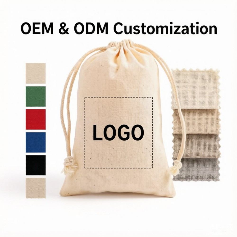 OEM ODM factory direct custom cotton drawstring bag one stop customization service